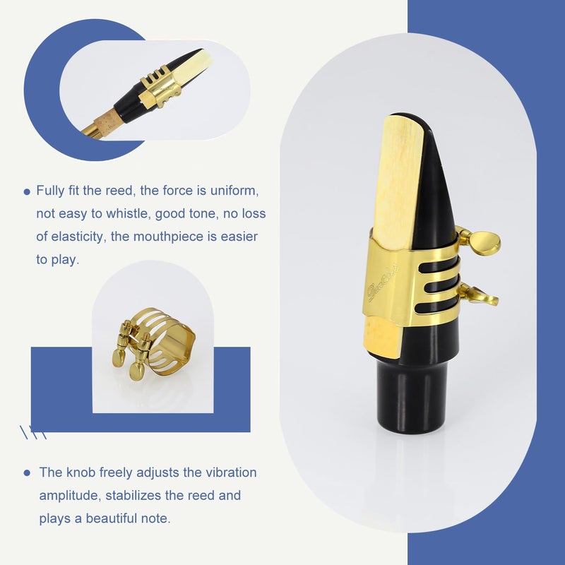 Danchet Tenor Saxophone Ligature Double Screws Gold Tenor Saxophone Ligature Fastener - Image 2